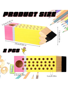 Organizador de Lápices Kisston 6 Pcs Madera DIY Regalo Maestro 2