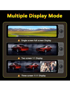 Cámara de Espejo Retrovisor 4K Zopsc con 3 Lentes y 180 2