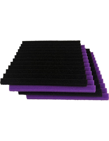 96 Paneles Acústicos Espuma Aislante Sonido 30x30 cm Negro/Púrpura