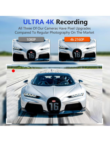 Cámara Dash 4K RUILIXIN Doble con GPS y Wi-Fi 64GB