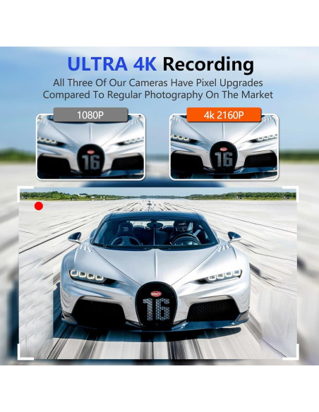 Cámara Dash 4K RUILIXIN Doble con GPS y Wi-Fi 64GB