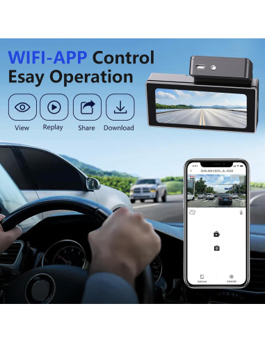 Cámara Dash 4K RUILIXIN Doble con GPS y Wi-Fi 64GB