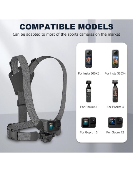 Arnés de Pecho Ajustable STARTRC para GoPro Hero 13 12 11