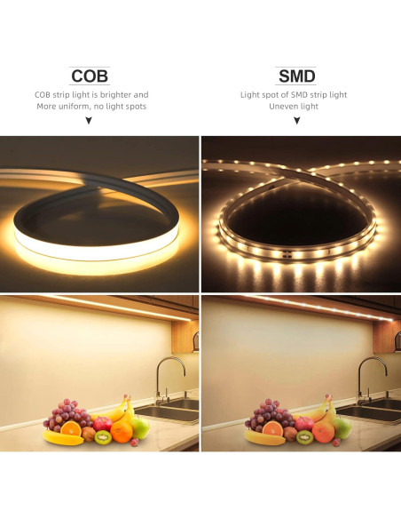 Tira de LED COB 5M CHNMALITAI Impermeable Regulable Luz Cálida