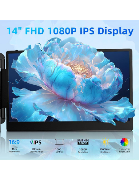 Extensor de Pantalla Portátil BKVOO S1 14" FHD 1080P USB-C HDMI