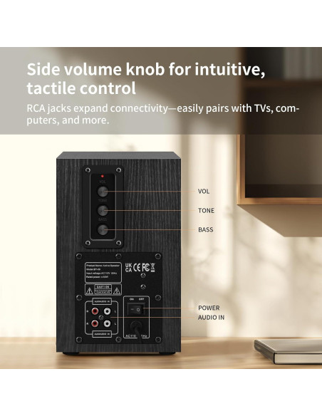 Altavoces de Estantería Elimavi BT-06 35W RMS Madera Negro