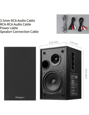 Altavoces de Estantería Elimavi BT-06 35W RMS Madera Negro