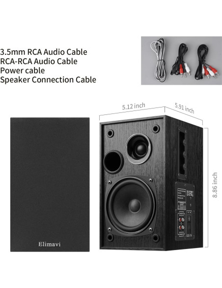 Altavoces de Estantería Elimavi BT-06 35W RMS Madera Negro