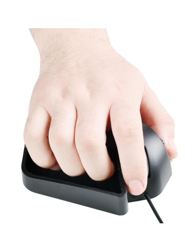Ratón Óptico Ergonómico FinCurv USB con Cable - Negro