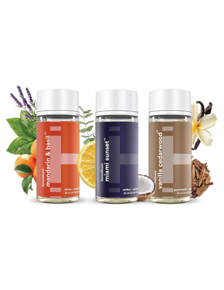 Aceites Esenciales Aromáticos Homedics 3-Pack 60ml - Albahaca, Atardecer, Cedro Vainilla