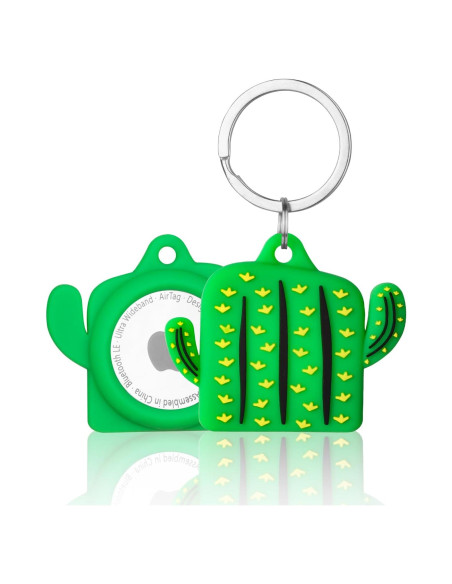 Funda de Silicona para AirTag Siopwk - Diseño Anime Cactus Funda de Silicona para AirTag Siopwk - Diseño Anime Cactus