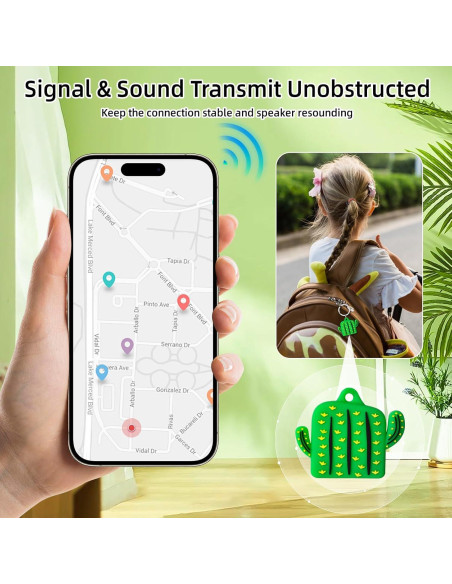 Funda de Silicona para AirTag Siopwk - Diseño Anime Cactus Funda de Silicona para AirTag Siopwk - Diseño Anime Cactus