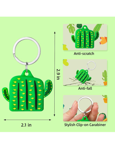 Funda de Silicona para AirTag Siopwk - Diseño Anime Cactus