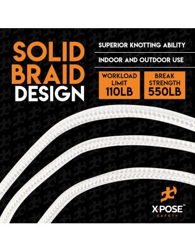 Cuerda de Nylon Reflectante 30.48 m Xpose Safety - Paquete de 2