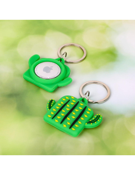 Funda de Silicona para AirTag Siopwk - Diseño Anime Cactus Funda de Silicona para AirTag Siopwk - Diseño Anime Cactus