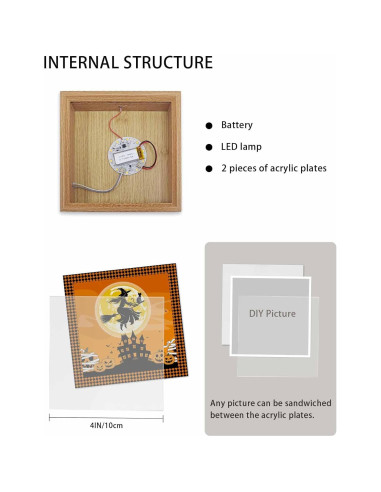 Caja de Luz Nocturna Táctil de Madera XEIN 11.5cm LED USB