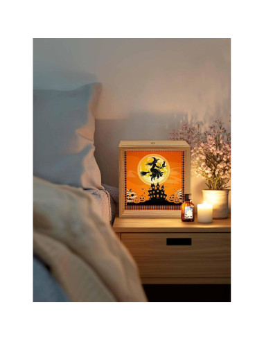 Caja de Luz Nocturna Táctil de Madera XEIN 11.5cm LED USB