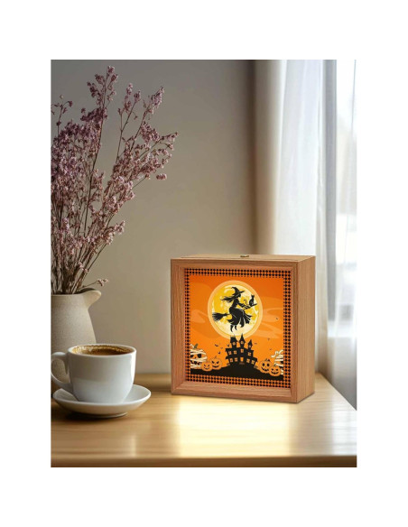 Caja de Luz Nocturna Táctil de Madera XEIN 11.5cm LED USB