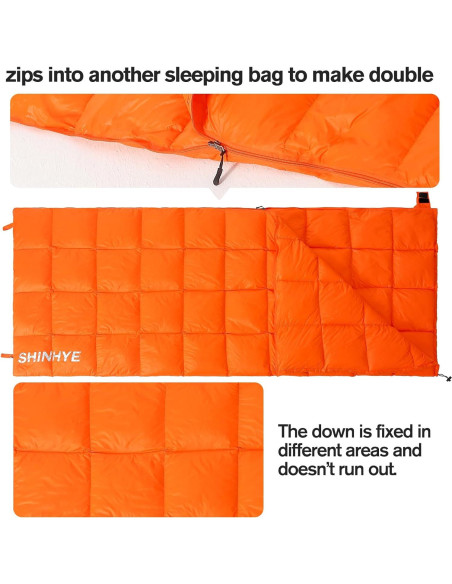 Saco de dormir ultraligero ShinHye 500g plumón 4-15C