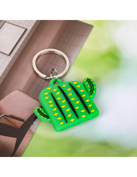 Funda de Silicona para AirTag Siopwk - Diseño Anime Cactus Funda de Silicona para AirTag Siopwk - Diseño Anime Cactus