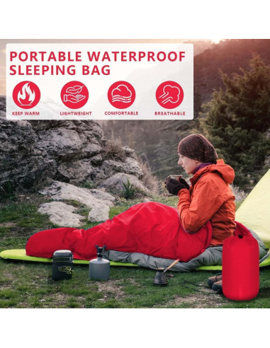 Saco de dormir PEAKTREND 3 estaciones impermeable 210x70cm