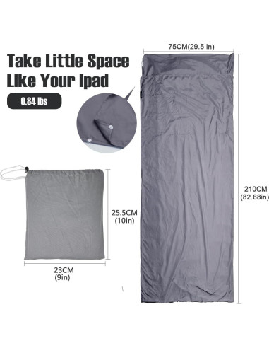 Forro de Saco de Dormir JASKFG SBL-1 Gris para 2 Personas