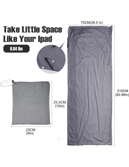 Forro de Saco de Dormir JASKFG SBL-1 Gris para 2 Personas