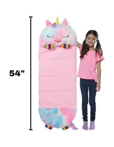 Happy Nappers Almohada y Saco de Sueño Mediano Unicornio 1.37m