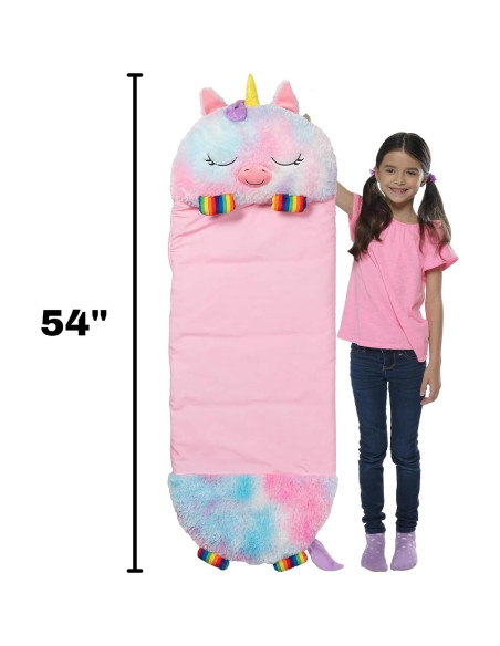 Happy Nappers Almohada y Saco de Sueño Mediano Unicornio 1.37m