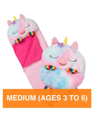 Happy Nappers Almohada y Saco de Sueño Mediano Unicornio 1.37m