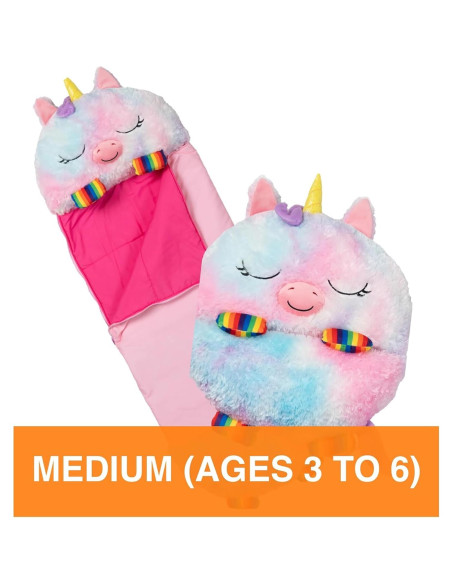 Happy Nappers Almohada y Saco de Sueño Mediano Unicornio 1.37m
