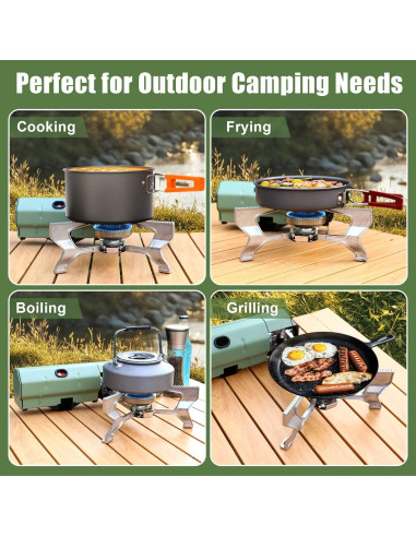 Estufa de Camping Portátil Hisencn 2600W Plegable y Compacta