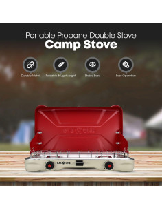Estufa de Camping GasOne PS-2500RW Doble 22,000 BTU Roja 2