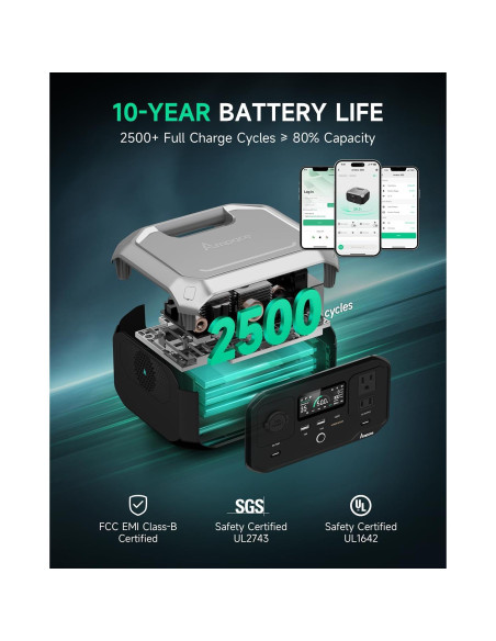 Estación de Energía Portátil Ampace Andes 300, 266Wh, 300W AC Estación de Energía Portátil Ampace Andes 300, 266Wh, 300W AC