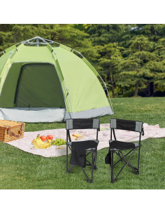 Sillas de Camping Plegables REDCAMP con Trípode y Respaldo 2
