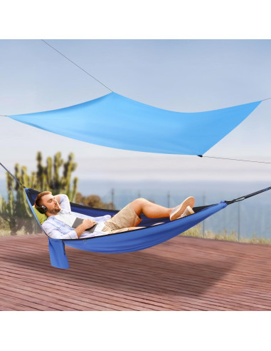 Hamaca de Camping LOHISHILO Azul 2.9x1.4m 200kg Resistente