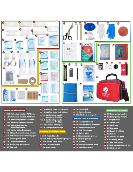 Kit de Primeros Auxilios Raismile 505 Piezas - Médico para Hogar y Viajes Kit de Primeros Auxilios Raismile 505 Piezas - Médico para Hogar y Viajes
