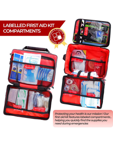 Kit de Primeros Auxilios Raismile 505 Piezas - Médico para Hogar y Viajes Kit de Primeros Auxilios Raismile 505 Piezas - Médico para Hogar y Viajes