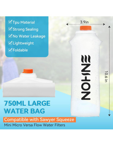 Bolsa de Agua Plegable Enhon 750ml TPU Compatible Sawyer