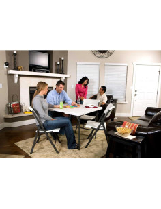 Mesa Plegable Cuadrada Lifetime 93.98 cm Granito Blanco 2