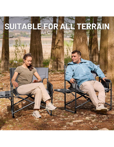 Silla de Camping Plegable Timber Ridge XXL Gris 227 kg