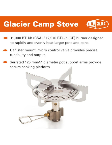 Estufa de Camping GSI Outdoors Glacier 11000 BTU 0.17 kg