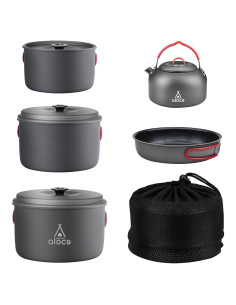 Juego de Utensilios de Cocina Compacto Alocs para Camping 5 Piezas