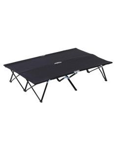 Cama de Camping Plegable 2 Personas 600D Negro 193x125x40 cm