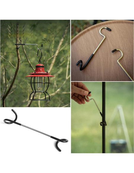 4 Ganchos Soporte de Lámpara Camping SquEqu Acero Inoxidable