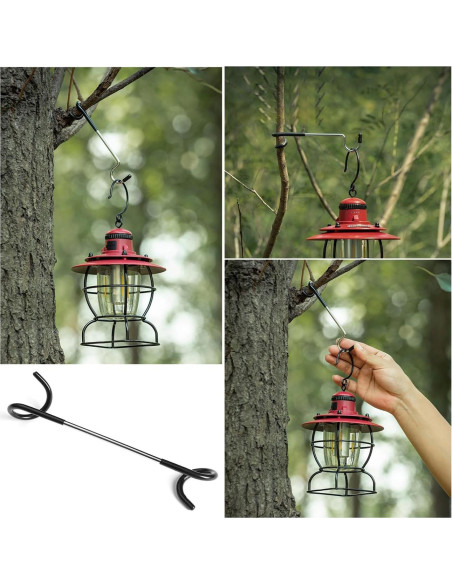 4 Ganchos Soporte de Lámpara Camping SquEqu Acero Inoxidable