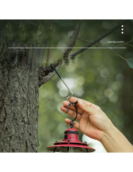 4 Ganchos Soporte de Lámpara Camping SquEqu Acero Inoxidable