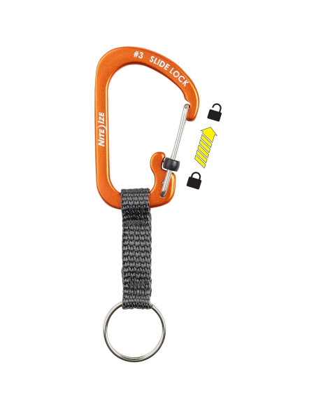 Llavero Mosquetón Nite Ize SlideLock Aluminio Naranja
