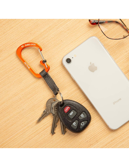 Llavero Mosquetón Nite Ize SlideLock Aluminio Naranja