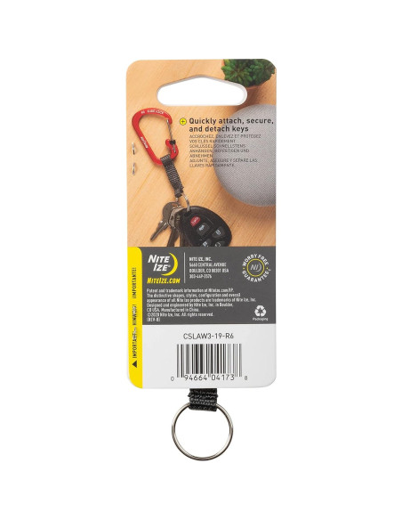 Llavero Mosquetón Nite Ize SlideLock Aluminio Naranja